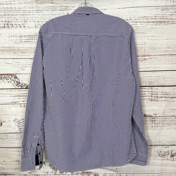 Descendent of Thieves Purple Gingham Dress Shirt, EUC, Size Large, MSRP $155 - Picture 7 of 11